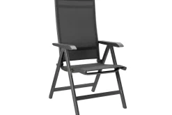 KETTLER BasicPlus Garten-Essgruppe, anthrazit, Alu / Spraystone / Textil, Tisch 180/280 x 100 cm, 6 Stapelsessel, 2 Klappstühle