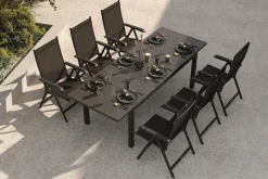 Kettler BasicPlus Garten-Essgruppe, 6 Personen, ausziehbarer Tisch 180–240 cm, Aluminium/Textilene