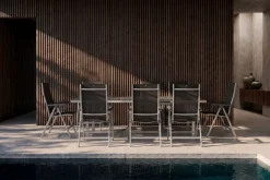KETTLER BasicPlus Garten-Essgruppe, 8 Personen, ausziehbar, 180-240cm, Alu/Textilene, Klappstühle