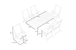 KETTLER BasicPlus Garten-Essgruppe mit 6 Sesseln, silber/anthrazit, Alu/Edelstahl, ausziehbar & klappbar, UV-beständig, pflegeleicht