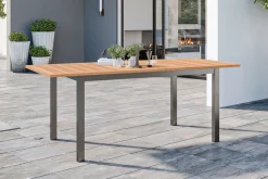 KETTLER BasicPlus Garten-Essgruppe mit 6 Sesseln, silber/anthrazit, Alu/Edelstahl, ausziehbar & klappbar, UV-beständig, pflegeleicht