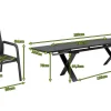 KETTLER BasicPlus Garten-Essgruppe, anthrazit, Alu / Spraystone / Textil, Tisch 180/280x100cm, 8 Stapelsessel