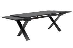 KETTLER BasicPlus Garten-Essgruppe, anthrazit, Alu / Spraystone / Textil, Tisch 180/280x100cm, 8 Stapelsessel