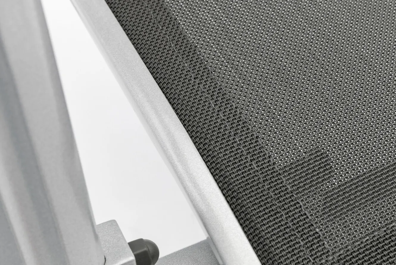 KETTLER BasicPlus Garten-Essgruppe, silber / anthrazit, Alu / Spraystone / Textil, Tisch 180/280x100cm, 6 Stapelsessel