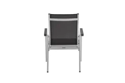 KETTLER BasicPlus Garten-Essgruppe, silber / anthrazit, Alu / Spraystone / Textil, Tisch 180/280x100cm, 6 Stapelsessel