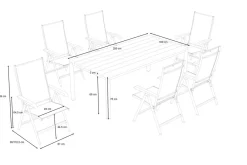 KETTLER BasicPlus Garten-Essgruppe mit 6 Sesseln, silber/anthrazit, Alu/Edelstahl, schmutzabweisend, platzsparend, pflegeleicht