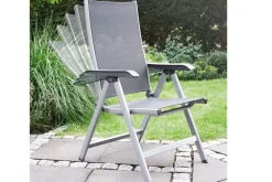KETTLER BasicPlus Garten-Essgruppe mit 6 Sesseln, silber/anthrazit, Alu/Edelstahl, schmutzabweisend, platzsparend, pflegeleicht
