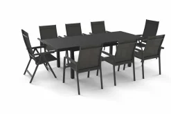 KETTLER BasicPlus Garten-Essgruppe, 8 Personen, ausziehbar, 180-240cm, Alu/Textilene