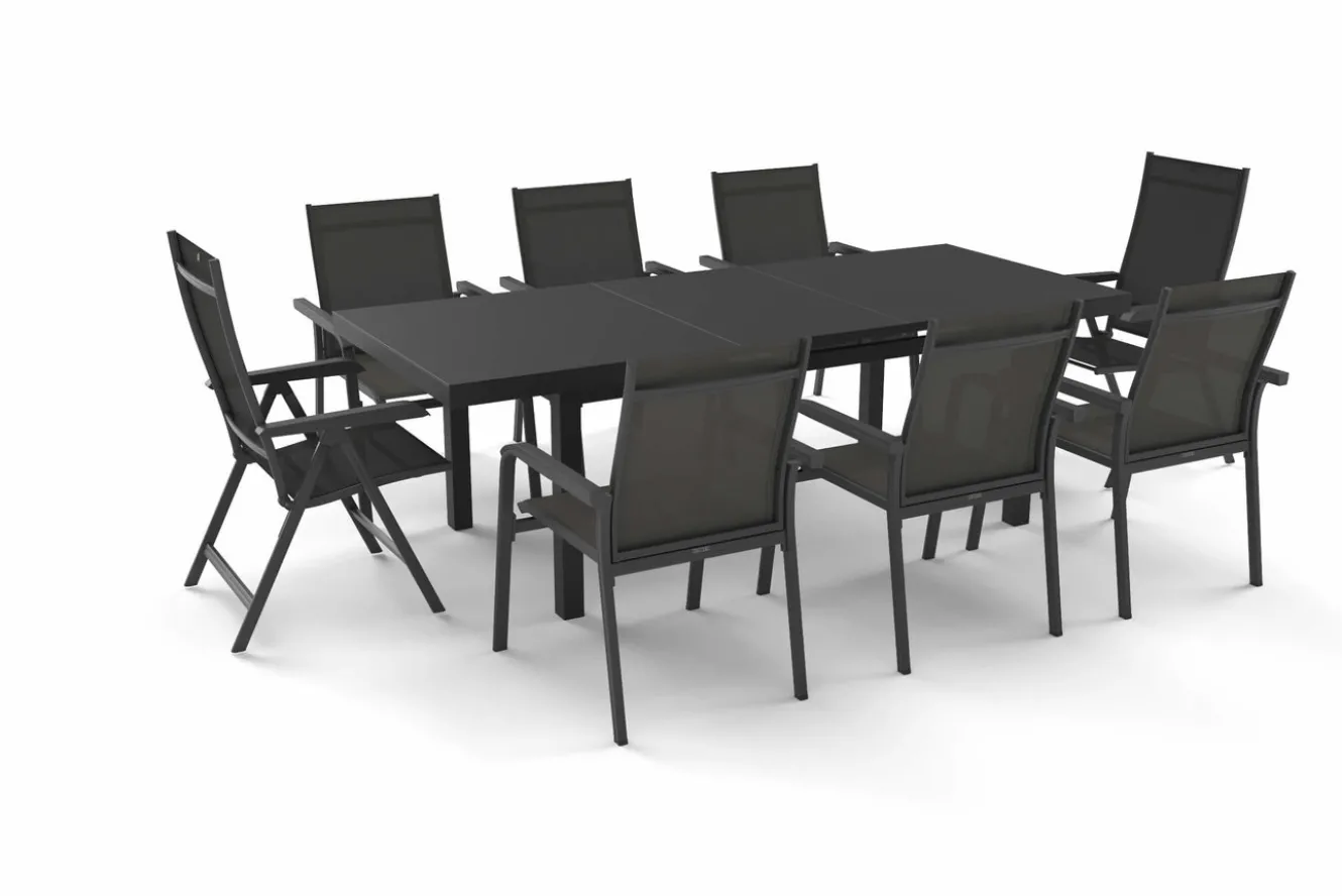KETTLER BasicPlus Garten-Essgruppe, 8 Personen, ausziehbar, 180-240cm, Alu/Textilene