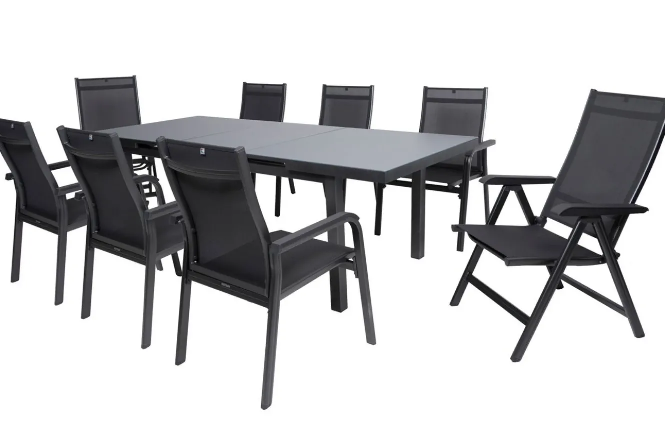 KETTLER BasicPlus Garten-Essgruppe, 8 Personen, ausziehbar, 180-240cm, Alu/Textilene