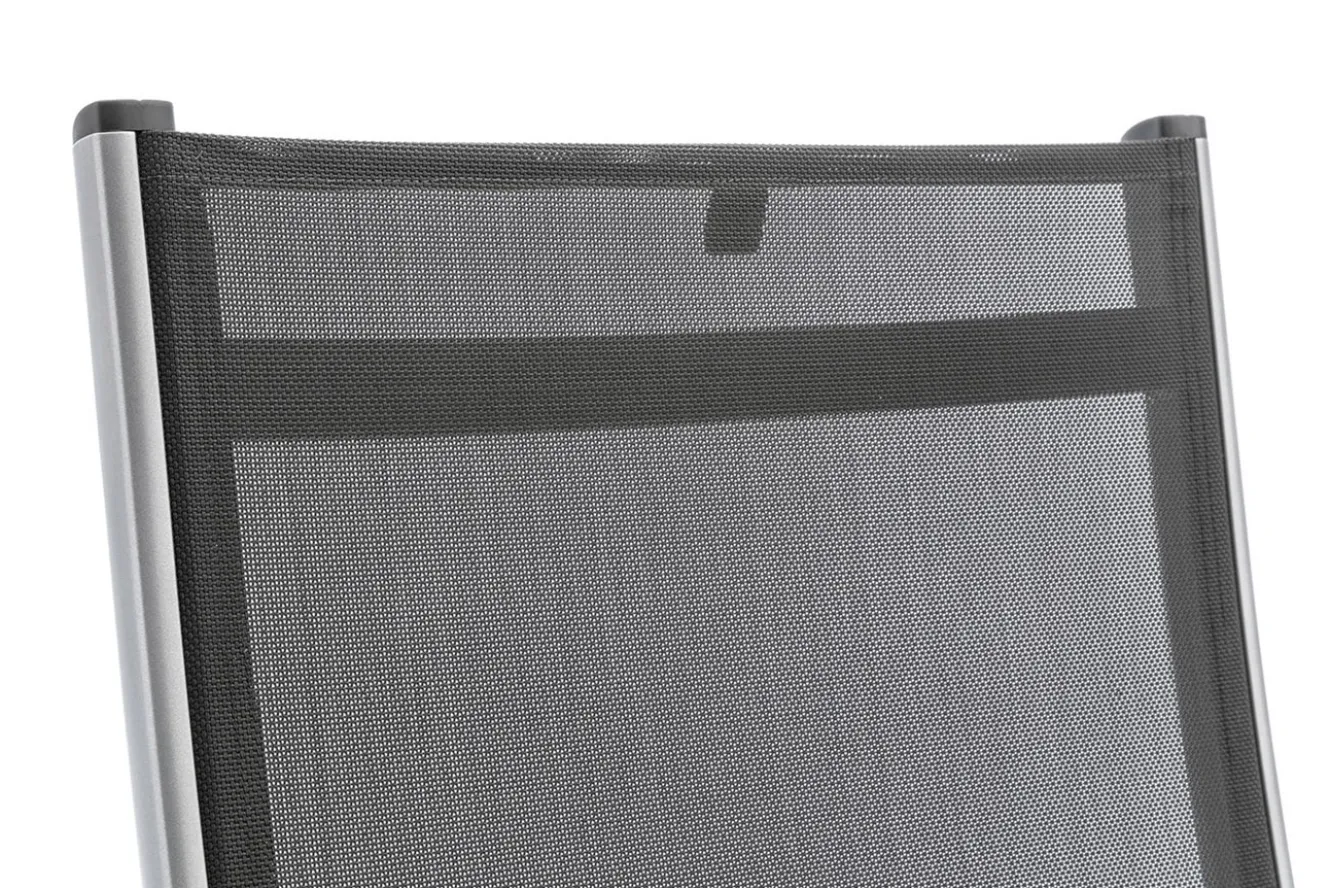 KETTLER BasicPlus Garten-Essgruppe, silber, Alu/Textilene, Tisch 180/240x100cm, 6 Stapel-, 2 Klappstühle