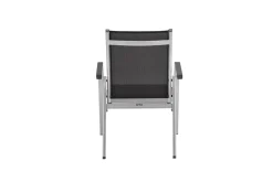 KETTLER BasicPlus Garten-Essgruppe, silber, Alu/Textilene, Tisch 180/240x100cm, 6 Stapel-, 2 Klappstühle