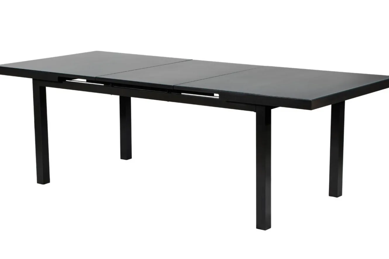 KETTLER BasicPlus Garten-Essgruppe, anthrazit, Alu/Textilene, Tisch 180/240x100cm, 8 Stapelsessel