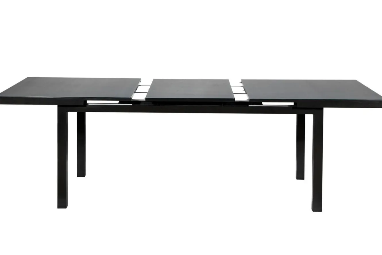 KETTLER BasicPlus Garten-Essgruppe, anthrazit, Alu/Textilene, Tisch 180/240x100cm, 8 Stapelsessel