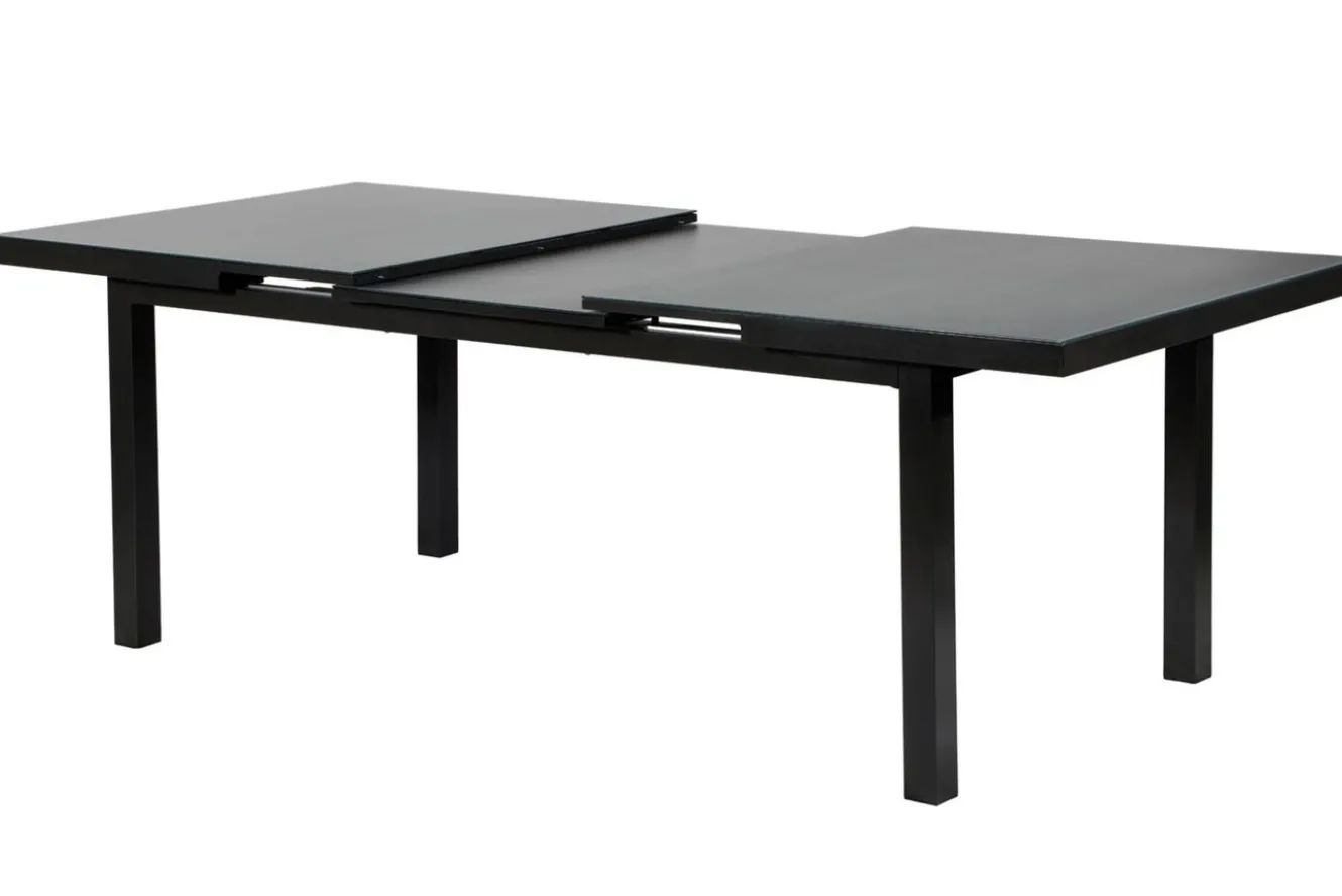 KETTLER BasicPlus Garten-Essgruppe, anthrazit, Alu/Textilene, Tisch 180/240x100cm, 8 Stapelsessel