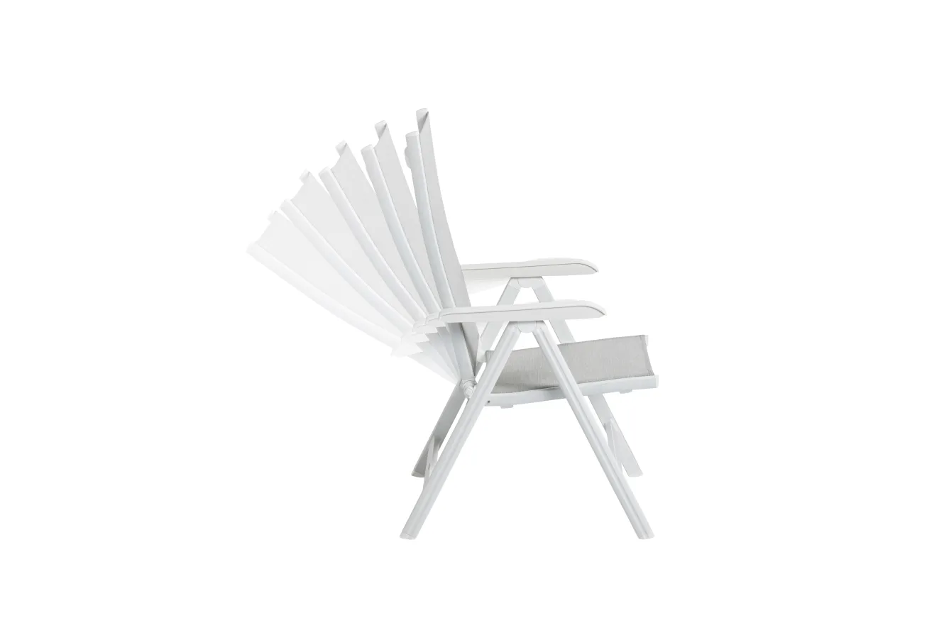 KETTLER BASIC PLUS Klappstuhl, weiß matt/hellgrau, Alu/Outdoorgewebe, klappbar, pflegeleicht, 0301201-5200