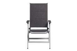 KETTLER BasicPlus Padded Klappstuhl, silber/anthrazit, Alu/Textilene, 0301201-9000, verstellbare Rückenlehne