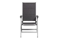 KETTLER BasicPlus Padded Klappstuhl, silber/anthrazit, Alu/Textilene, 0301201-9000, verstellbare Rückenlehne