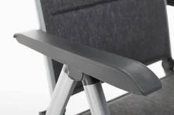 KETTLER BasicPlus Padded Klappstuhl, silber/anthrazit, Alu/Textilene, 0301201-9000, verstellbare Rückenlehne
