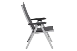 KETTLER BasicPlus Padded Klappstuhl, silber/anthrazit, Alu/Textilene, 0301201-9000, verstellbare Rückenlehne