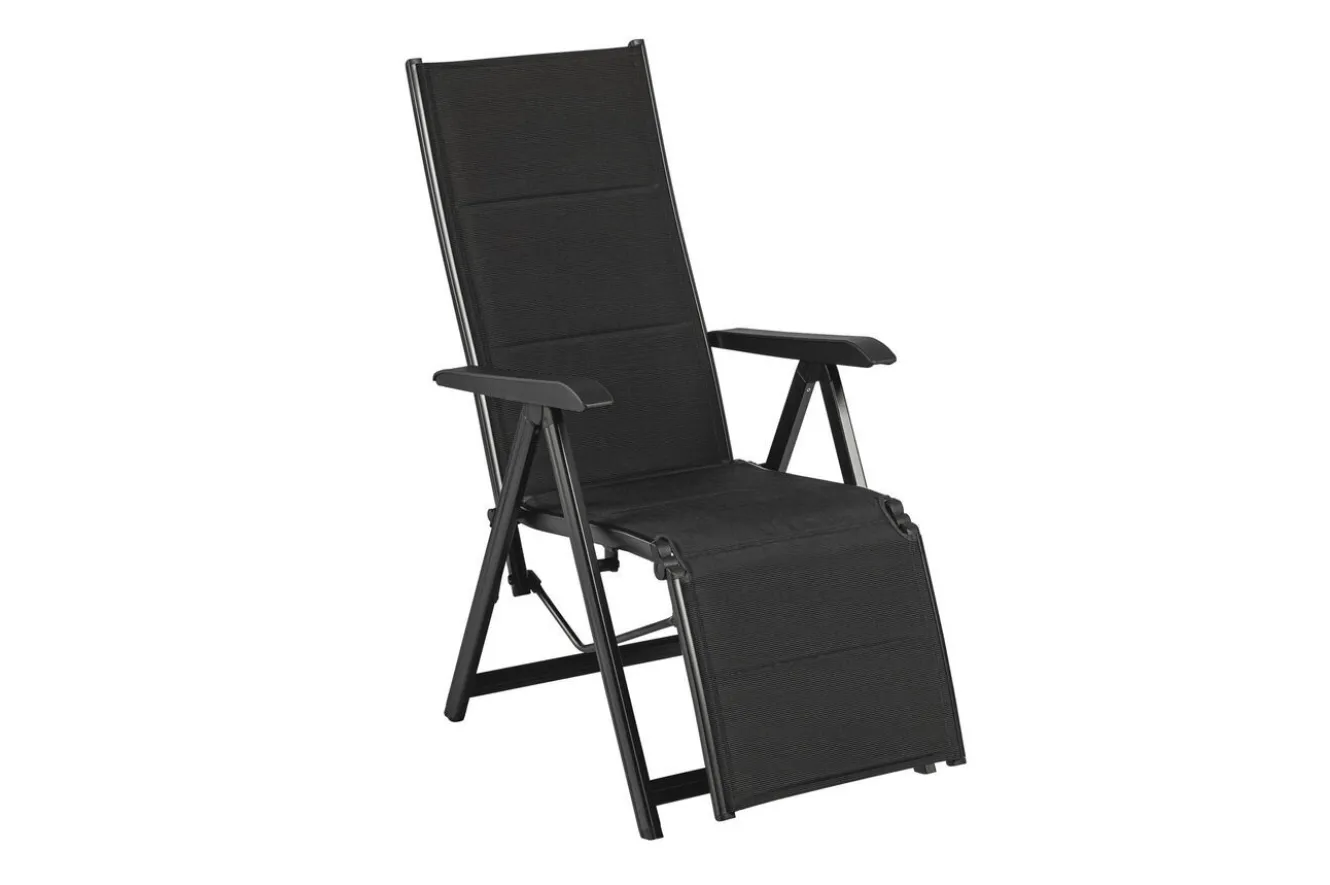 KETTLER BasicPlus PaddedRelaxsessel, anthrazit, Alu/Textilene, 0301216-9400, verstellbare Rückenlehne
