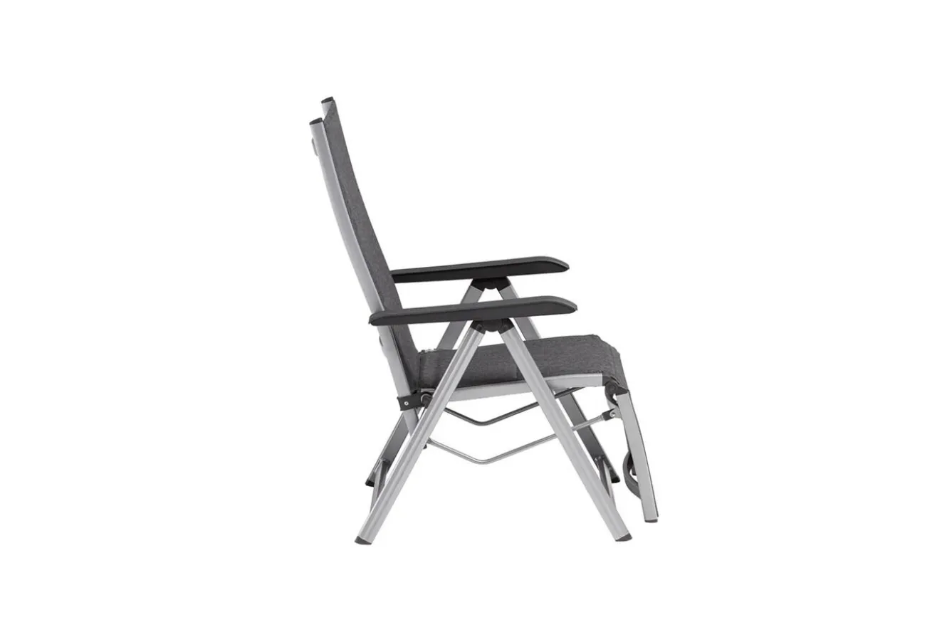 KETTLER BASIC PLUS Padded Relaxsessel, silber/anthrazit meliert, Alu/Outdoorgewebe, klappbar, robust, 0301216-9000