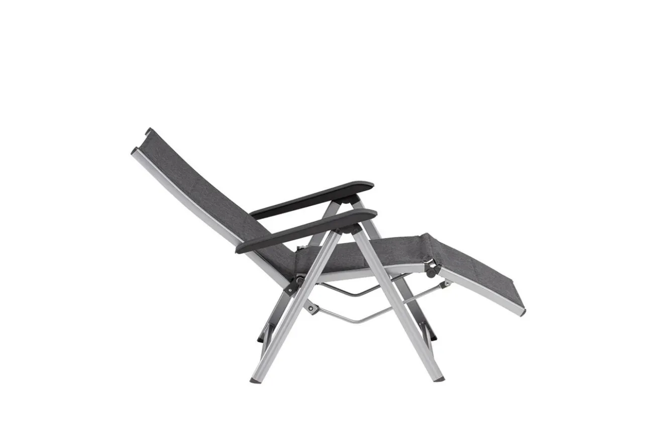 KETTLER BASIC PLUS Padded Relaxsessel, silber/anthrazit meliert, Alu/Outdoorgewebe, klappbar, robust, 0301216-9000