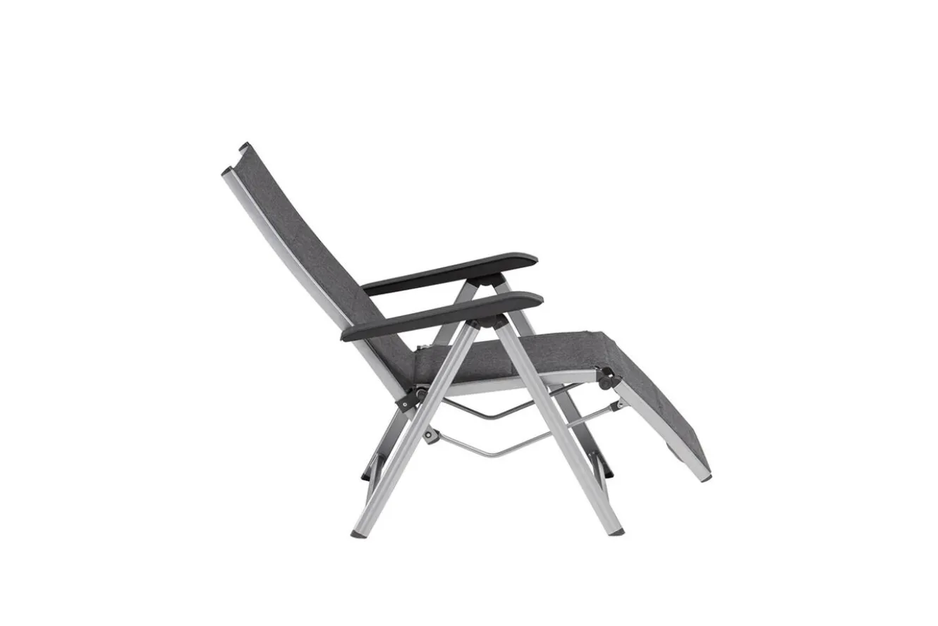 KETTLER BASIC PLUS Padded Relaxsessel, silber/anthrazit meliert, Alu/Outdoorgewebe, klappbar, robust, 0301216-9000