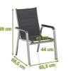 KETTLER BasicPlus PaddedStapelsessel, silber/anthrazit, Alu/Textilene, 0301202-9000, stapelbar