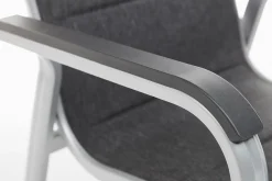 KETTLER BasicPlus PaddedStapelsessel, silber/anthrazit, Alu/Textilene, 0301202-9000, stapelbar