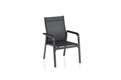 KETTLER Basic PlusPremium, anthrazit/lakritz, Alu/Outdoorgewebe, 4x Stapelsessel (0102405-7000)