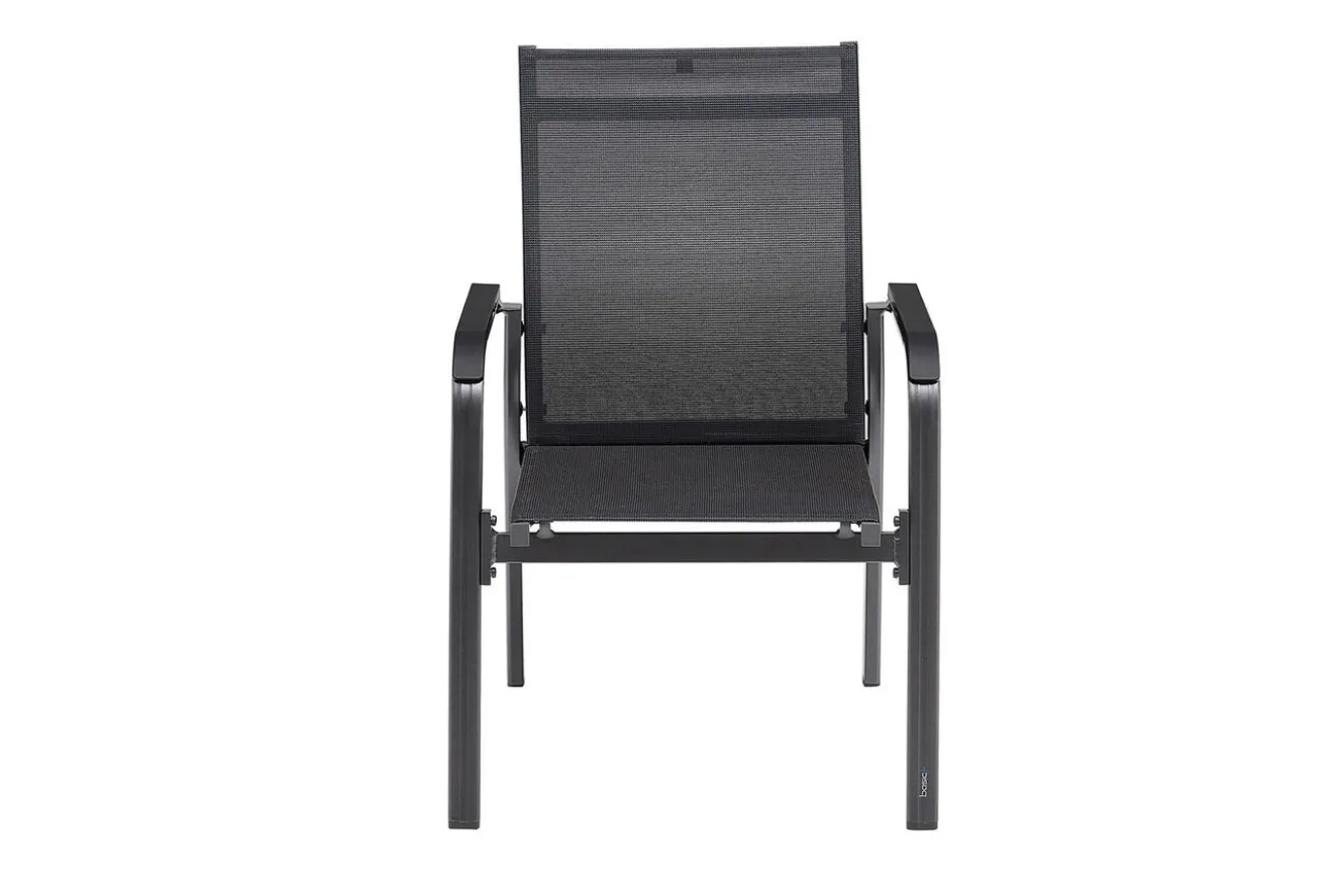 KETTLER BasicPlus Premium, anthra/lakritz, Alu/Outdoorgewebe, 6x Stapelsessel (0102405-7000)