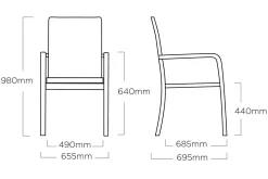 KETTLER BasicPlus Premium, anthra/lakritz, Alu/Outdoorgewebe, 6x Stapelsessel (0102405-7000)