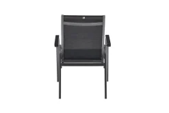 KETTLER BasicPlus Premium Garten-Essgruppe, anthrazit, Alu/Spraystone, Tisch 180/240x90 cm, 6 Stapelsessel