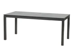 KETTLER BasicPlus Premium Garten-Essgruppe, anthrazit, Alu/Spraystone, Tisch 180/240x90 cm, 6 Stapelsessel