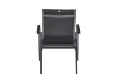 KETTLER BasicPlus Premium Garten-Essgruppe, anthrazit, Alu/Spraystone, Tisch 160x95 cm, 4 Stapelsessel