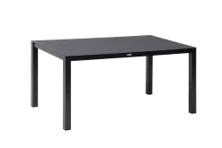 KETTLER BasicPlus Premium Garten-Essgruppe, anthrazit, Alu/Spraystone, Tisch 160x95 cm, 4 Stapelsessel