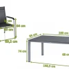 KETTLER BasicPlus Premium Garten-Essgruppe, silber, Alu/Spraystone, Tisch 160x95 cm, 4 Stapelsessel