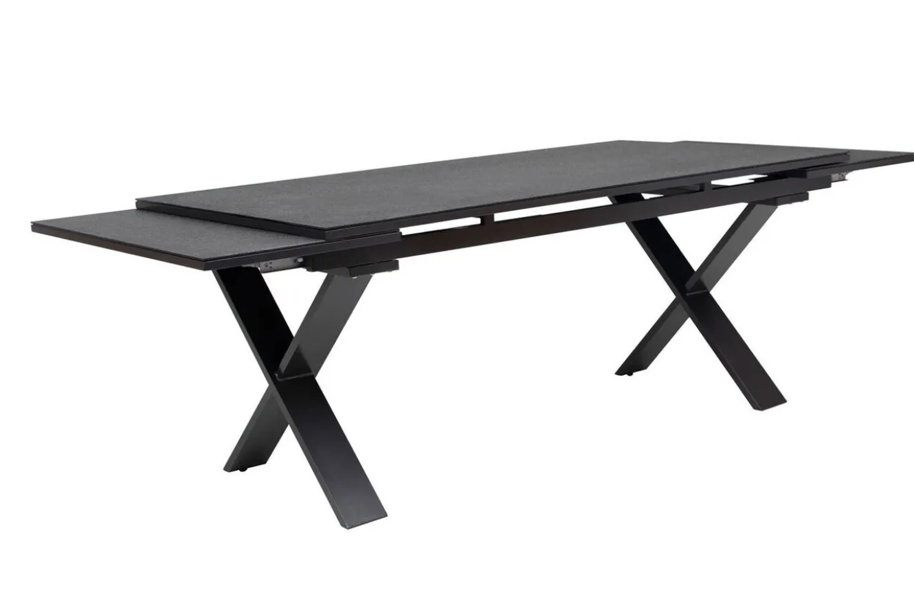 KETTLER BasicPlus Premium Garten-Essgruppe, anthr., Alu/Spraystone, Tisch 180/280 cm, 8 Stapelsessel