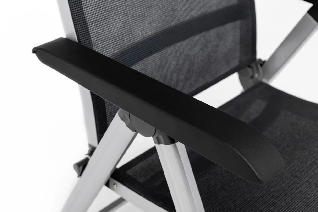 KETTLER Basic Plus Premium Klappstuhl, silber/lakritz, Alu/Outdoorgewebe,0102401-0000