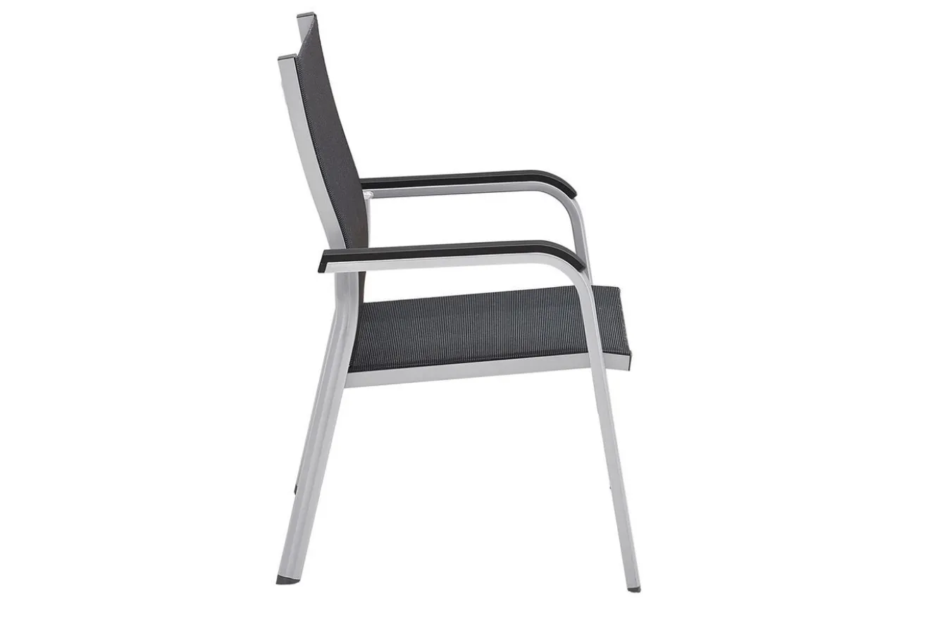 KETTLER BasicPlus Premium, silber/ lakritz, Alu/Outdoorgewebe, 4 Stapelsessel (0102405-0000)