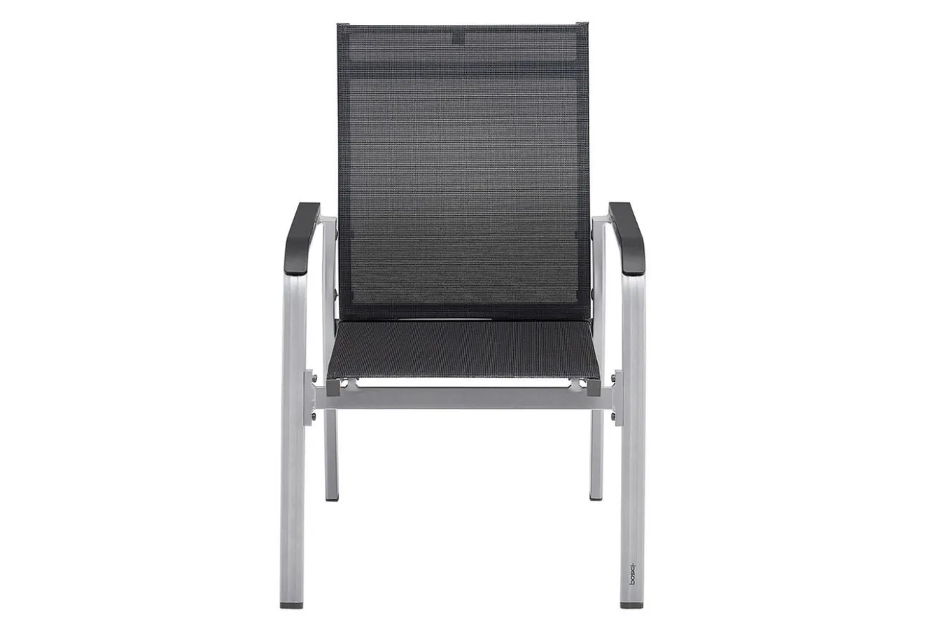 KETTLER BasicPlus Premium, silber/ lakritz, Alu/Outdoorgewebe, 4 Stapelsessel (0102405-0000)
