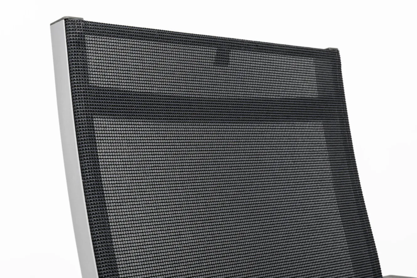 KETTLER Basic Plus Premium Stapelsessel, silber/lakritz, Alu/Outdoorgewebe, 0102405-0000