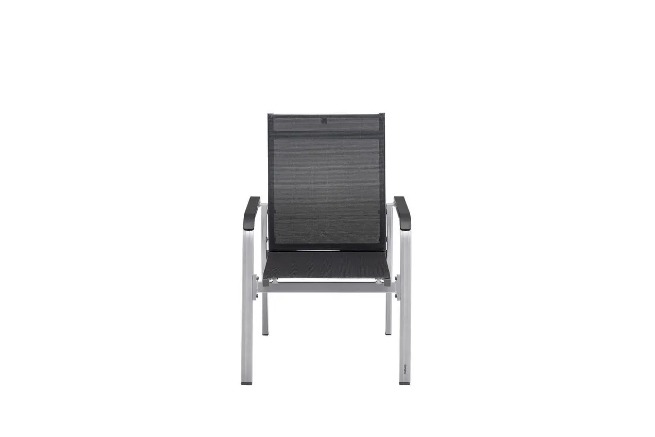 KETTLER Basic Plus Premium Stapelsessel, silber/lakritz, Alu/Outdoorgewebe, 0102405-0000