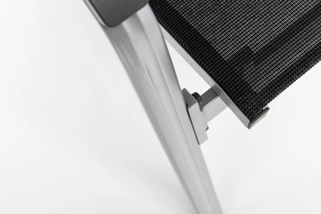 KETTLER Basic Plus Premium Stapelsessel, silber/lakritz, Alu/Outdoorgewebe, 0102405-0000