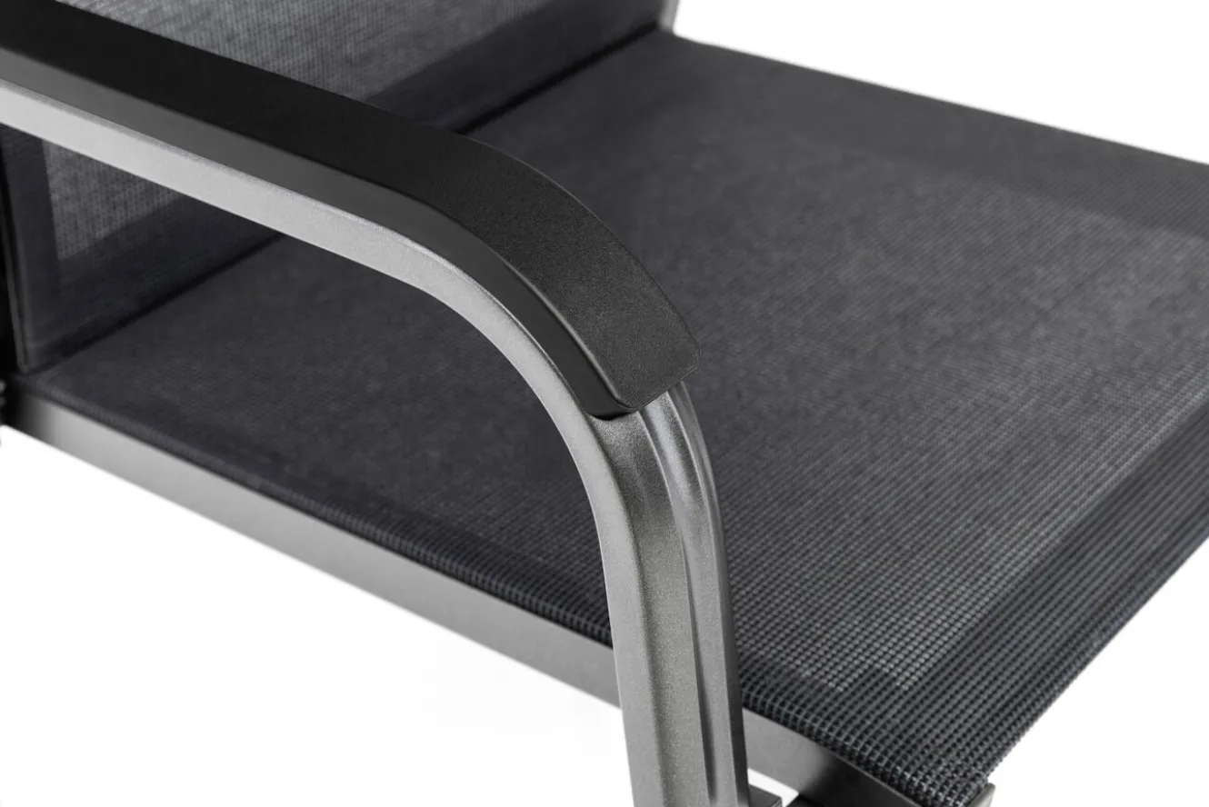 KETTLER Basic Plus Premium Stapelsessel, anthrazit/lakritz, Alu/Outdoorgewebe,0102405-7000