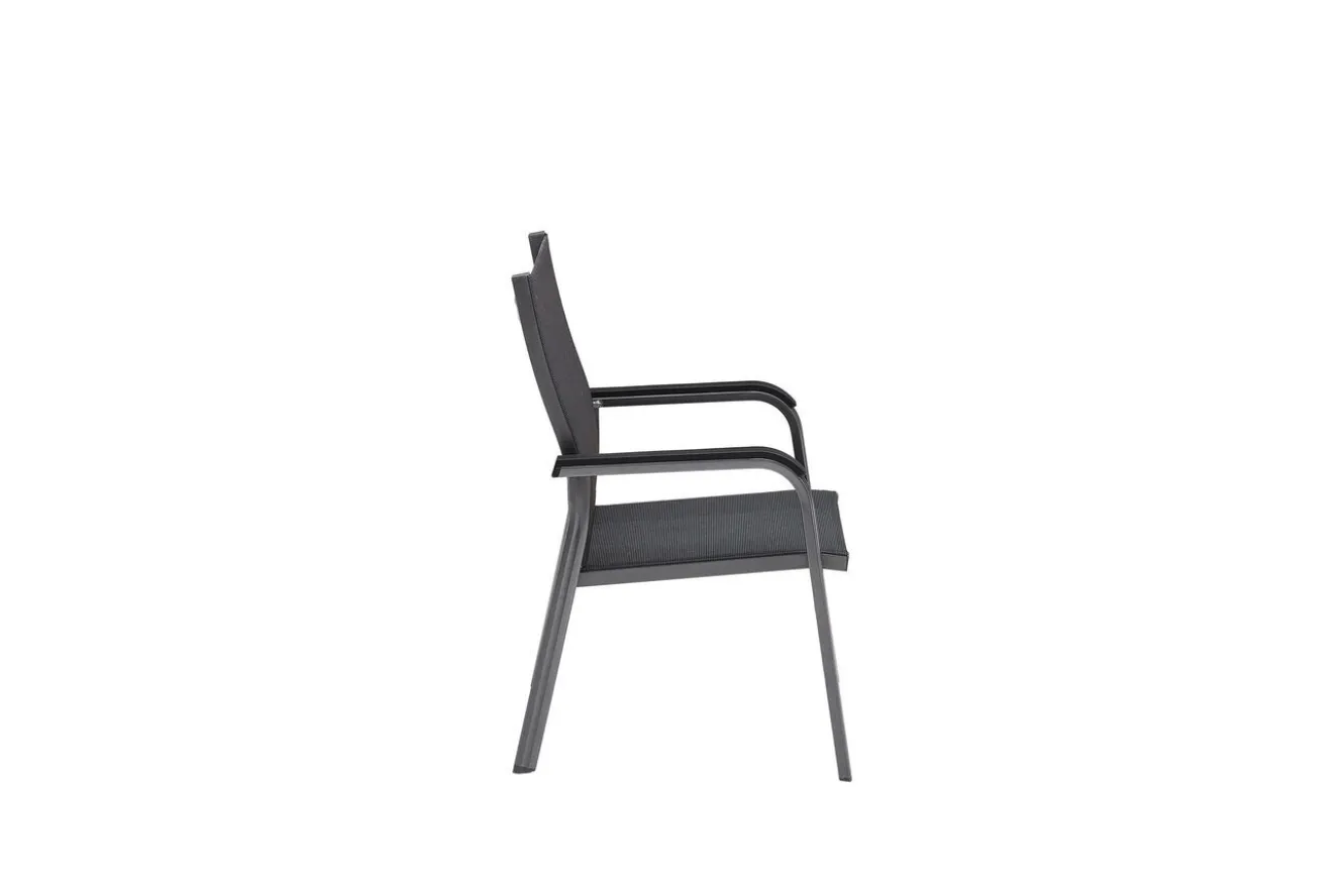 KETTLER Basic Plus Premium Stapelsessel, anthrazit/lakritz, Alu/Outdoorgewebe,0102405-7000