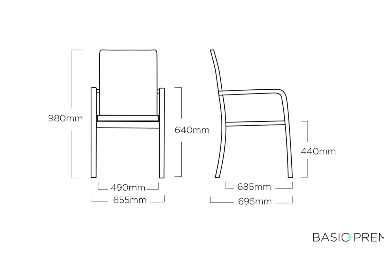 KETTLER Basic Plus Premium Stapelsessel, anthrazit/lakritz, Alu/Outdoorgewebe,0102405-7000