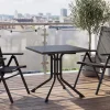KETTLER BasicPlus Pro Balkon-Set, anthrazit, Aluminium/KETTALUX/Textilene, Tisch 70 x 70 cm, 2 Klappstühle, ergonomisch