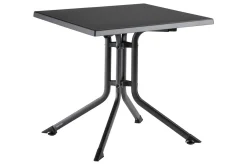 KETTLER BasicPlus Pro Balkon-Set, anthrazit, Aluminium/KETTALUX/Textilene, Tisch 70 x 70 cm, 2 Klappstühle, ergonomisch